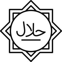 halal gradiente linha círculo ícone vetor