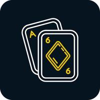 pôquer linha amarelo branco ícone vetor