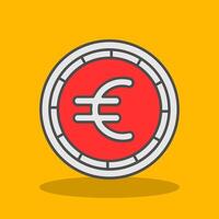 euro preenchidas sombra ícone vetor