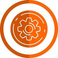 configurações glifo laranja círculo ícone vetor