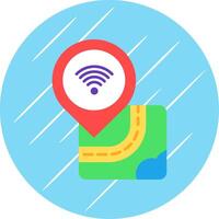Wi-fi plano azul círculo ícone vetor