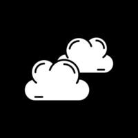 ícone invertido de glifo de nuvem vetor