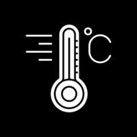 ícone invertido de glifo de temperatura vetor