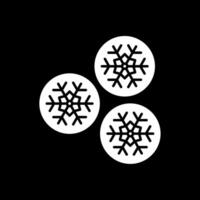 bola de neve glifo invertido ícone vetor