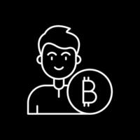 bitcoin linha invertido ícone vetor