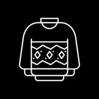 linha de suéter ícone invertido vetor