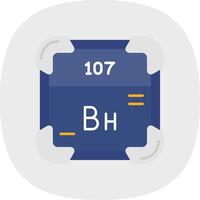 Bohrium plano curva ícone vetor