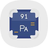 protactínio plano curva ícone vetor