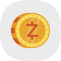 zcash plano curva ícone vetor