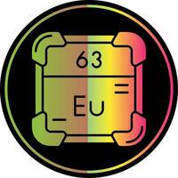 európio glifo vencimento cor ícone vetor