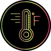 Fahrenheit linha gradiente vencimento cor ícone vetor