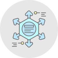 diagrama linha preenchidas luz círculo ícone vetor