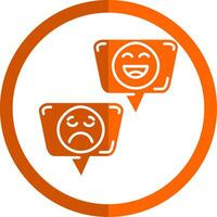 emojis glifo laranja círculo ícone vetor