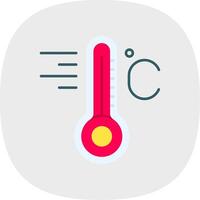 temperatura plano curva ícone vetor