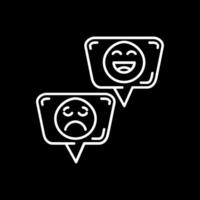 emojis linha invertido ícone vetor