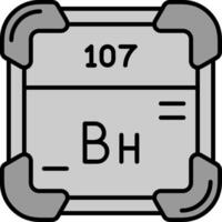 Bohrium linha preenchidas escala de cinza ícone vetor