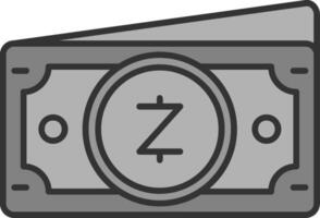 zcash linha preenchidas escala de cinza ícone vetor