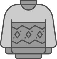 suéter linha preenchidas escala de cinza ícone vetor