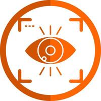 olho glifo laranja círculo ícone vetor