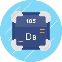 dubnium plano azul círculo ícone vetor