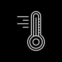 ícone invertido de linha de termômetro vetor