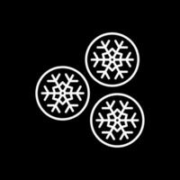 bola de neve linha invertido ícone vetor