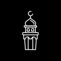 minarete linha invertido ícone vetor