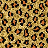Fundo de pele de leopardo sem emenda. Animal print vetor com glitter