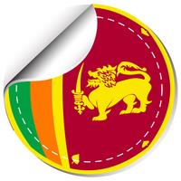 Design de etiqueta para a bandeira do Sri Lanka vetor