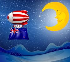 Um balão flutuante com a bandeira da Nova Zelândia vetor