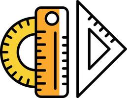 régua preenchidas metade cortar ícone vetor
