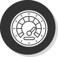 velocímetro glifo cinzento círculo ícone vetor