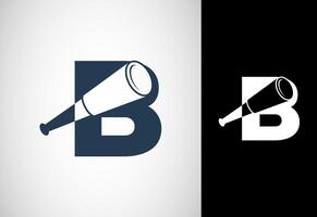 alfabeto b com binocular logotipo Projeto vetor ilustração