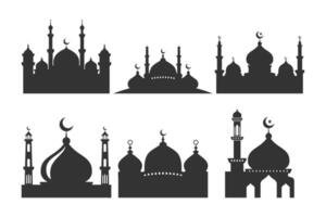 conjunto do vetor mesquita silhueta elemento em branco fundo