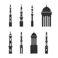 minarete mesquita vetor ilustração em branco fundo