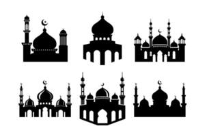 conjunto do vetor mesquita silhueta elemento em branco fundo