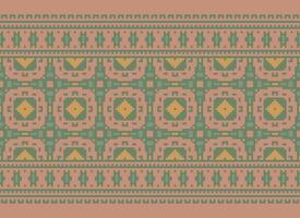 Cruz ponto e pixel étnico padrões trazer vibrante estilo para tecidos, sarees, e ikat desenhos, vermelho cor Cruz ponto. tradicional Projeto. vetor