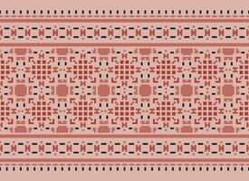 Cruz ponto e pixel étnico padrões trazer vibrante estilo para tecidos, sarees, e ikat desenhos, vermelho cor Cruz ponto. tradicional Projeto. vetor