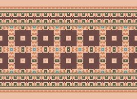 Cruz ponto e pixel étnico padrões trazer vibrante estilo para tecidos, sarees, e ikat desenhos, vermelho cor Cruz ponto. tradicional Projeto. vetor