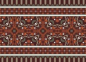 lindo pixel padrões tradicional folk estilo, geométrico étnico desatado padronizar vetor ilustração. Projeto para Cruz ponto, tapete, papel de parede, roupas, texto tecido, invólucro, batik, bordado