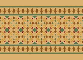 pixel safras Cruz ponto tradicional étnico padronizar paisley flor ikat fundo abstrato asteca africano indonésio indiano desatado padronizar para tecido impressão pano vestir tapete cortinas e sarongue vetor