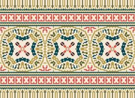 pixel safras Cruz ponto tradicional étnico padronizar paisley flor ikat fundo abstrato asteca africano indonésio indiano desatado padronizar para tecido impressão pano vestir tapete cortinas e sarongue vetor