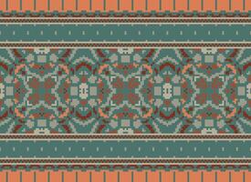 pixel safras Cruz ponto tradicional étnico padronizar paisley flor ikat fundo abstrato asteca africano indonésio indiano desatado padronizar para tecido impressão pano vestir tapete cortinas e sarongue vetor