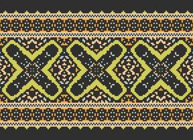 pixel safras Cruz ponto tradicional étnico padronizar paisley flor ikat fundo abstrato asteca africano indonésio indiano desatado padronizar para tecido impressão pano vestir tapete cortinas e sarongue vetor