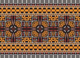 pixel safras Cruz ponto tradicional étnico padronizar paisley flor ikat fundo abstrato asteca africano indonésio indiano desatado padronizar para tecido impressão pano vestir tapete cortinas e sarongue vetor