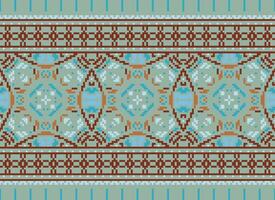 pixel Cruz ponto tradicional étnico padronizar paisley flor ikat fundo abstrato asteca africano indonésio indiano desatado padronizar para tecido impressão pano vestir tapete cortinas e sarongue vetor