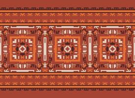 pixel Cruz ponto bordado. étnico padrões. nativo estilo. tradicional Projeto para textura, têxtil, tecido, roupas, malhas, imprimir. geométrico pixel horizontal desatado vetor. vetor