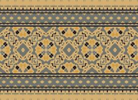 pixel safras Cruz ponto tradicional étnico padronizar paisley flor ikat fundo abstrato asteca africano indonésio indiano desatado padronizar para tecido impressão pano vestir tapete cortinas e sarongue vetor