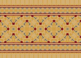 pixel safras Cruz ponto tradicional étnico padronizar paisley flor ikat fundo abstrato asteca africano indonésio indiano desatado padronizar para tecido impressão pano vestir tapete cortinas e sarongue vetor