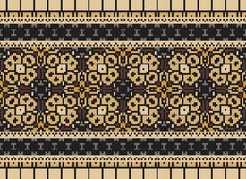 pixel safras Cruz ponto tradicional étnico padronizar paisley flor ikat fundo abstrato asteca africano indonésio indiano desatado padronizar para tecido impressão pano vestir tapete cortinas e sarongue vetor